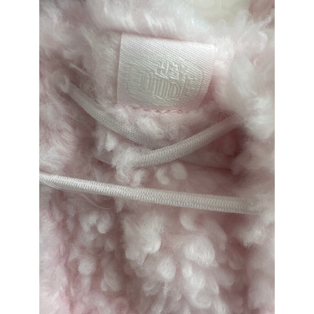 HEYDUDE Wendy Slipper Light Pink Faux Fur Fuzzy Slip On Shoes Mule Moccasin Mule - Picture 9 of 10